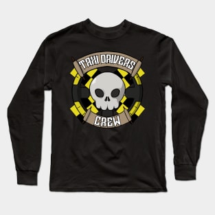 Taxi Drivers Jolly Roger pirate flag Long Sleeve T-Shirt